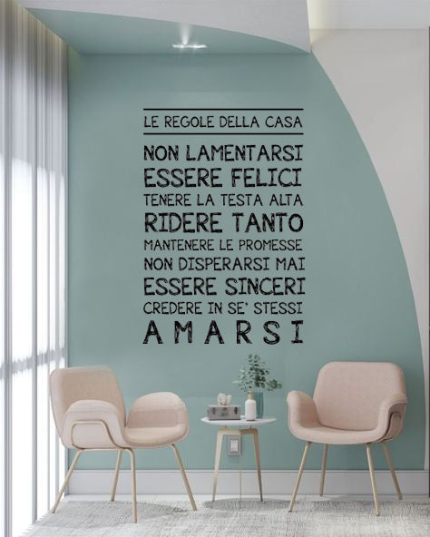 Wall sticker Le regole della casa