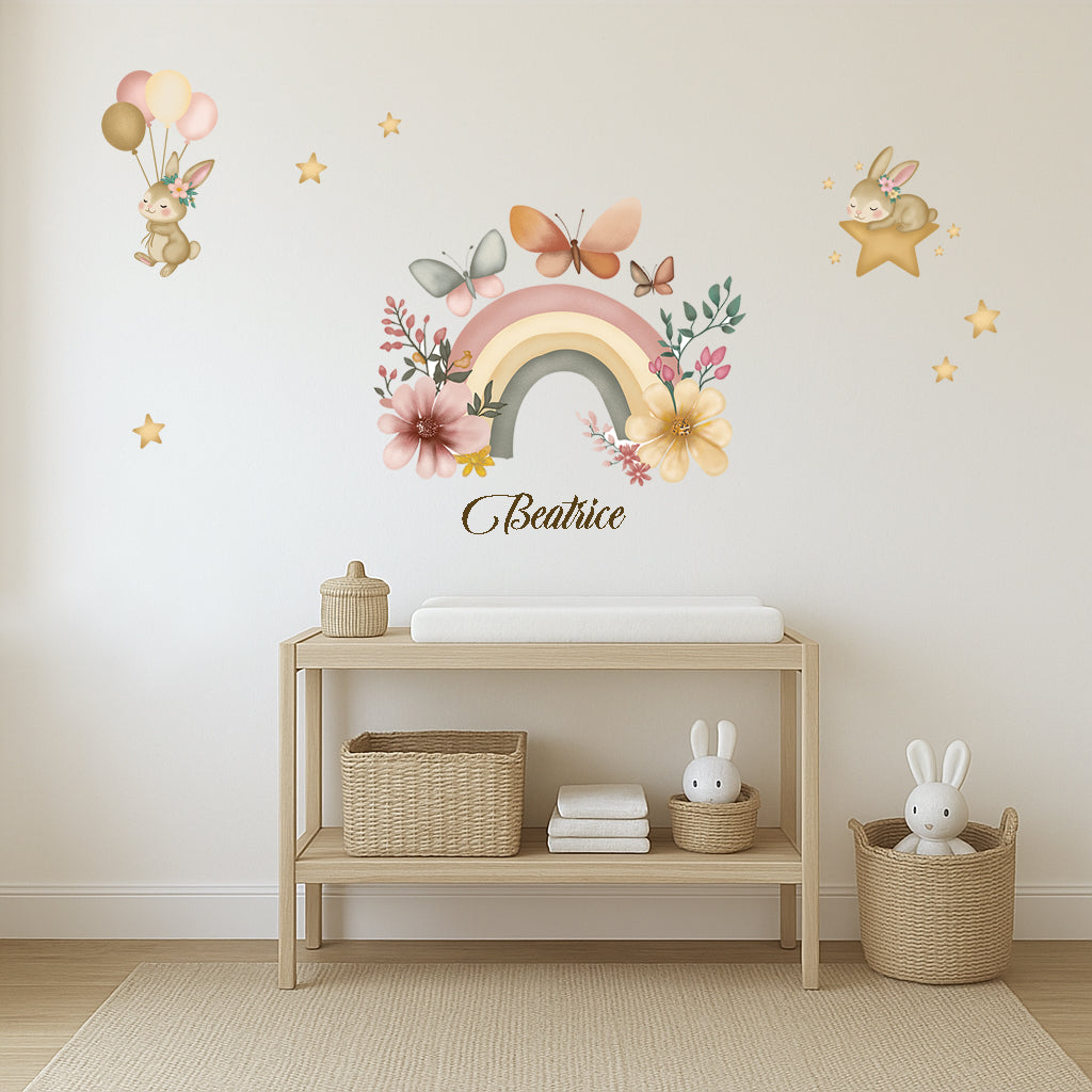 Wall sticker Coniglietto con Stella - Personalizzabile