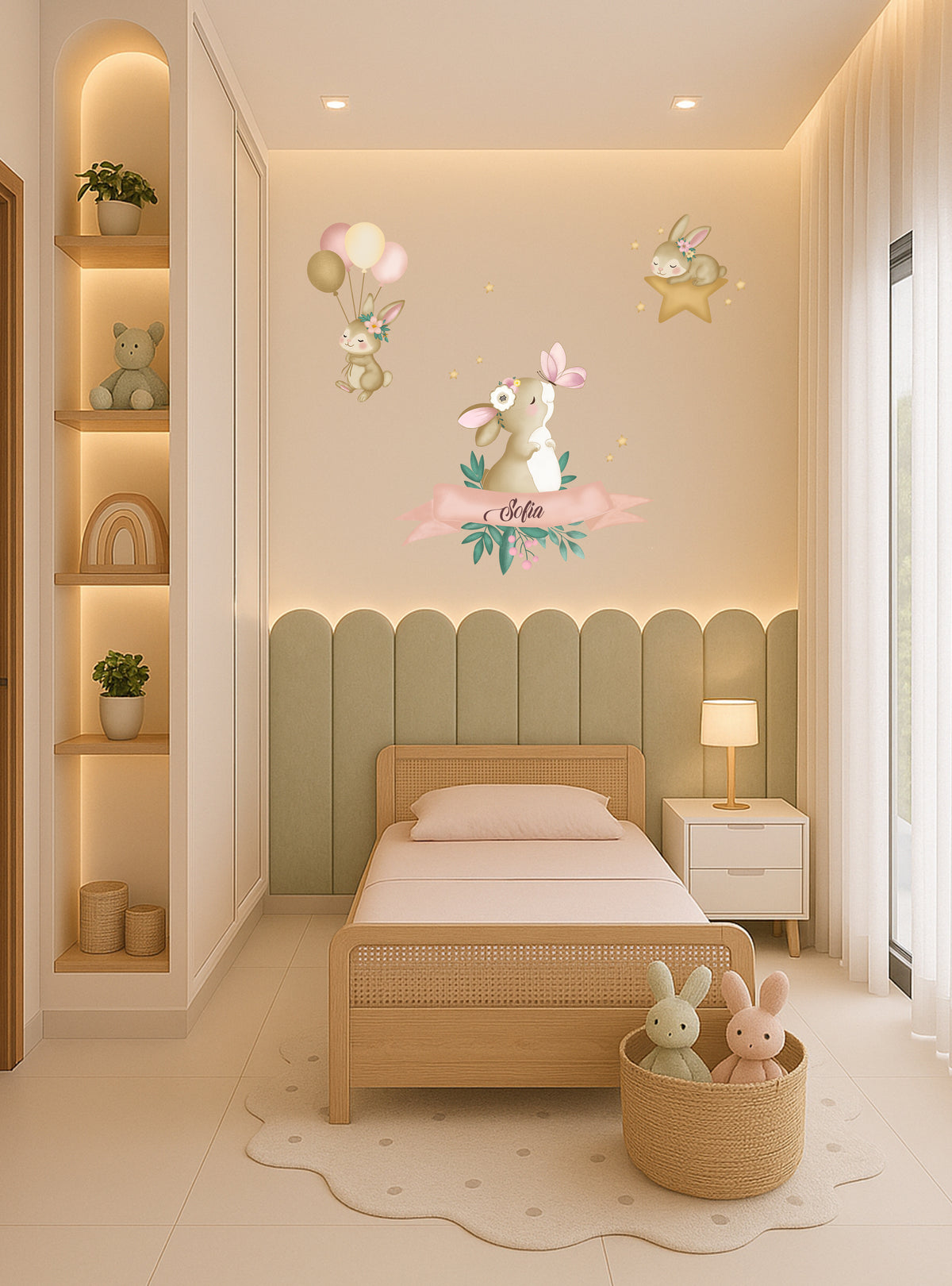 Wall sticker Coniglietto con Stella - Personalizzabile
