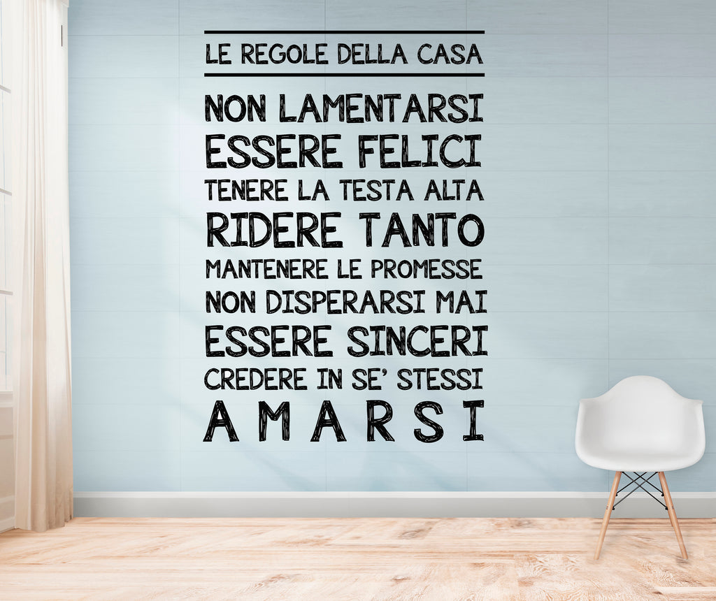 Wall sticker Le regole della casa