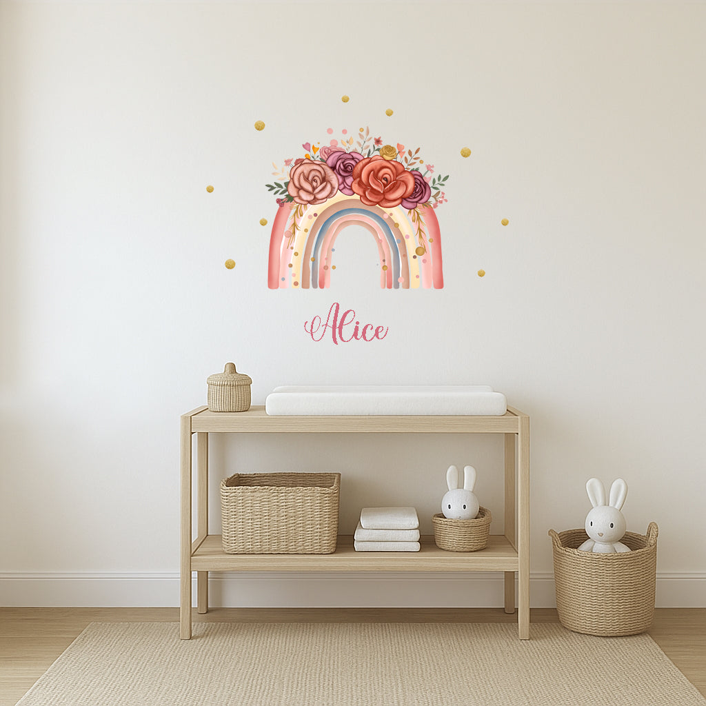 Wall sticker Arcobaleno fiorito - Personalizzabile