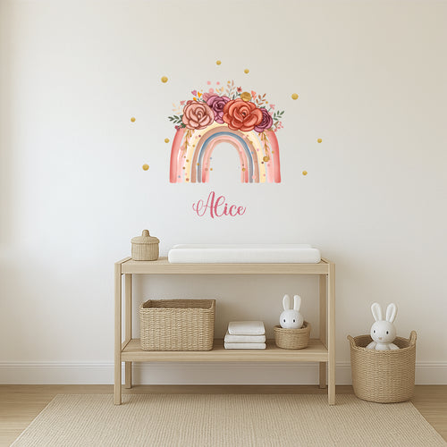 Wall sticker Arcobaleno fiorito - Personalizzabile