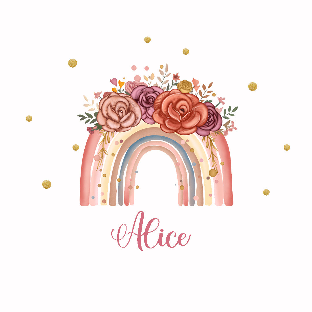 Wall sticker Arcobaleno fiorito - Personalizzabile
