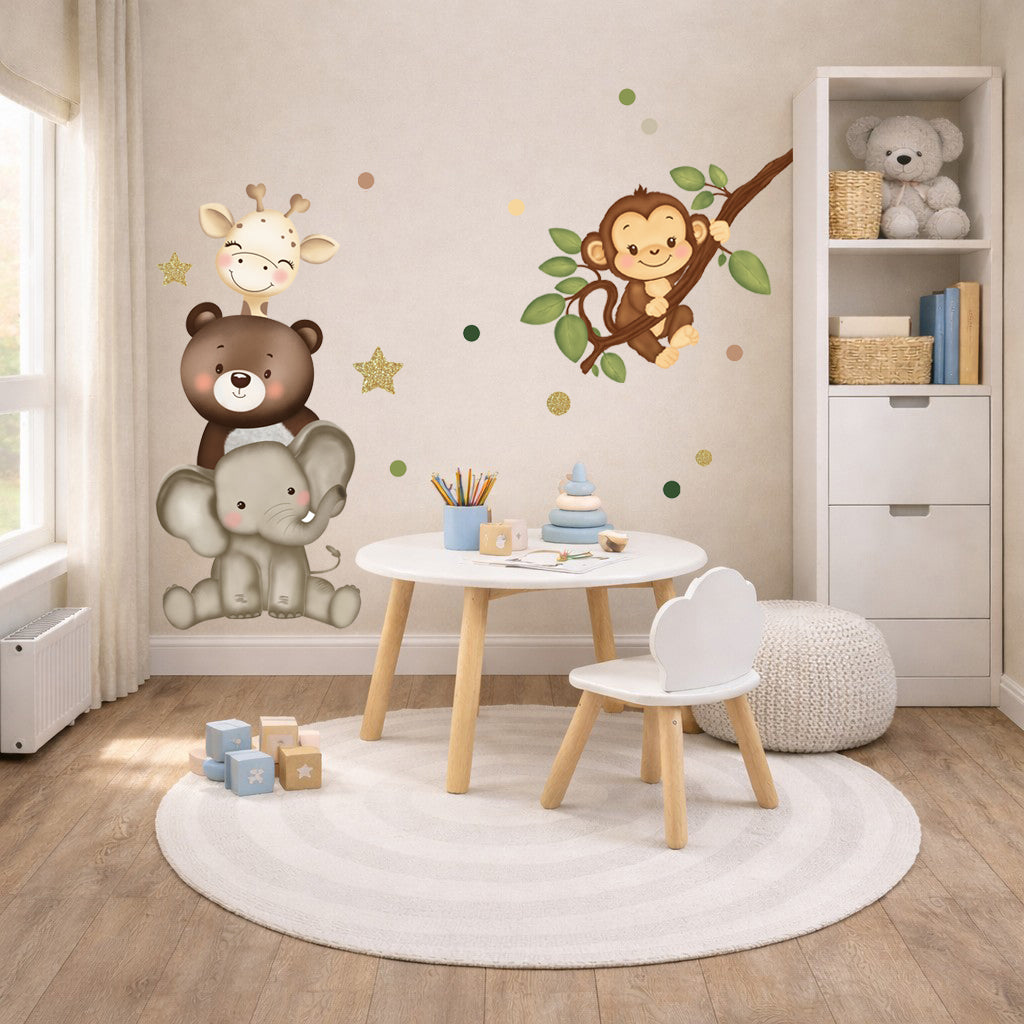 Wall sticker Leoncino con Arcobaleno blu - Personalizzabile
