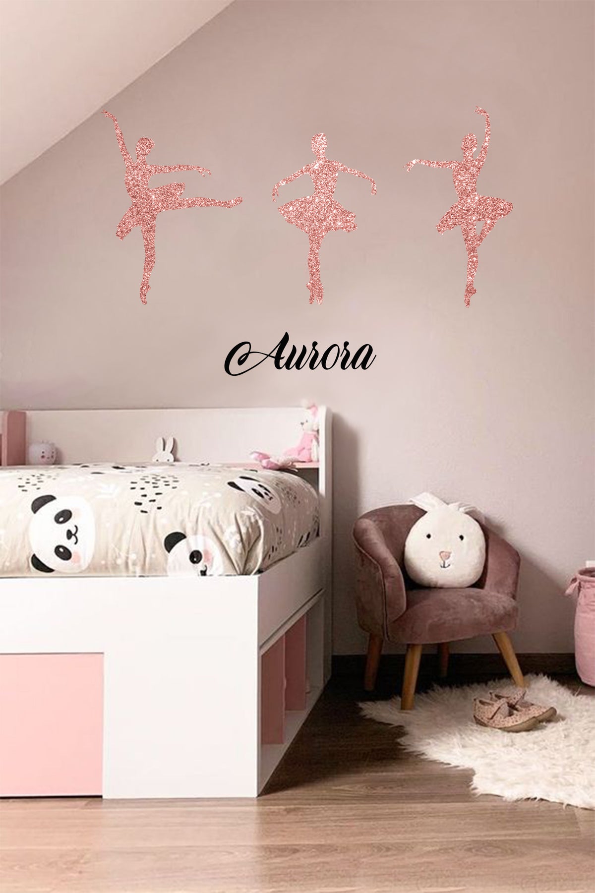 Wall sticker Ballerine glitter - Personalizzabile