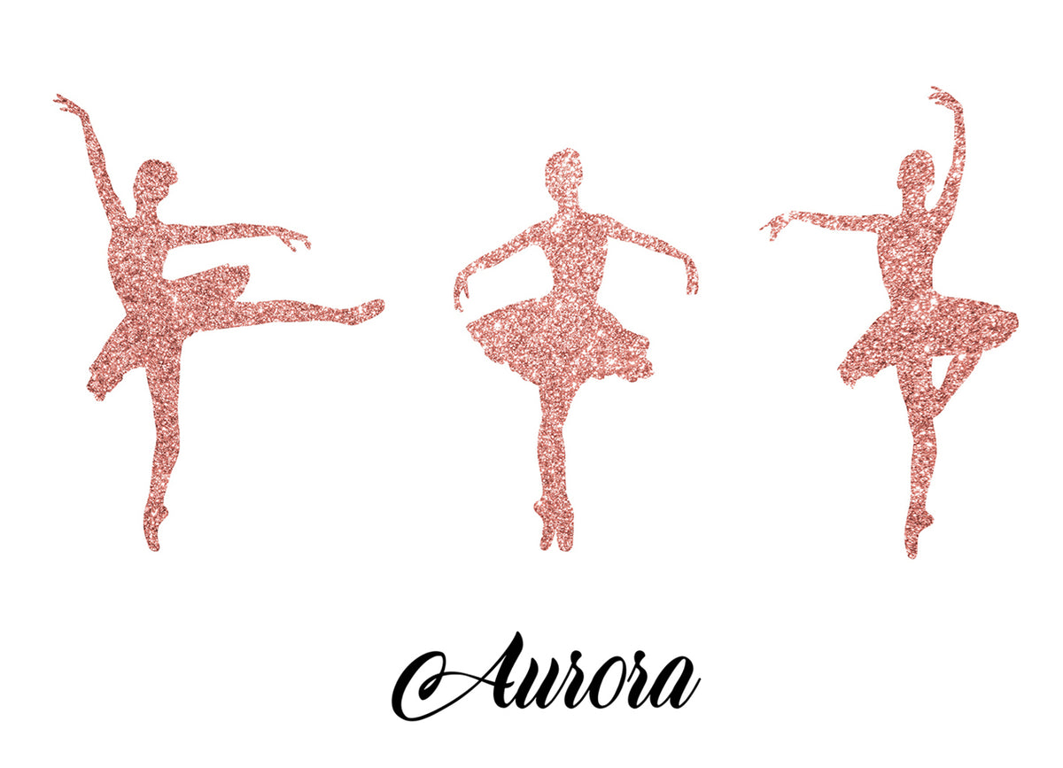 Wall sticker Ballerine glitter - Personalizzabile