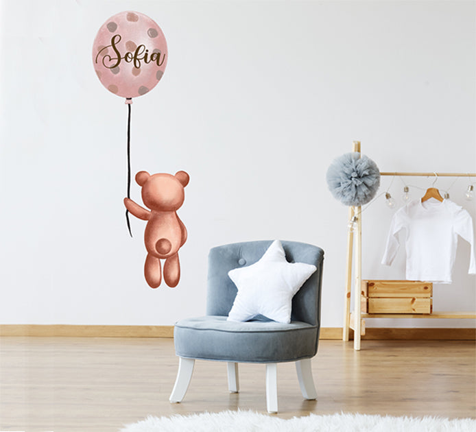 Wall sticker Orsetto con  palloncino - Personalizzabile