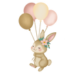Wall sticker coniglietto con Palloncini - Personalizzabile