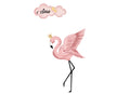 Wall sticker Fenicottero con nuvoletta rosa - Personalizzabile