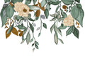 Wall sticker Foglie verdi e oro