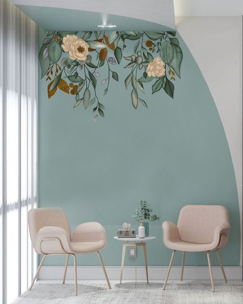 Wall sticker Foglie verdi e oro