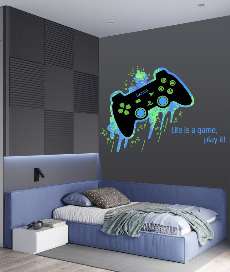 Wall sticker Joystick con frase - Personalizzabile
