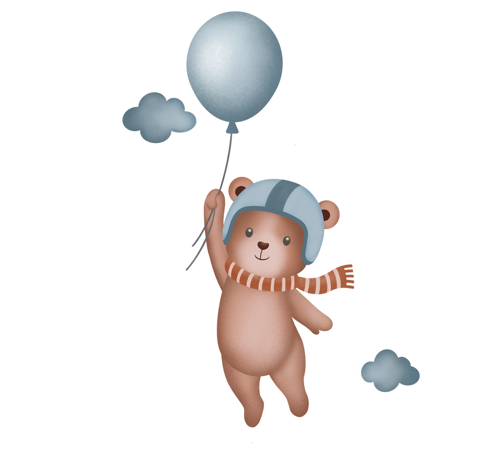 Wall sticker Orsetto con Palloncino Azzurro