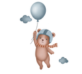 Wall sticker Orsetto con Palloncino Azzurro