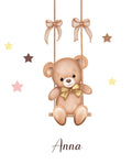 Wall sticker Orsetto sull'altalena - Personalizzabile