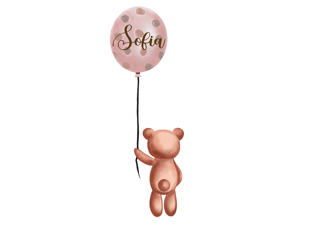 Wall sticker Orsetto con  palloncino - Personalizzabile