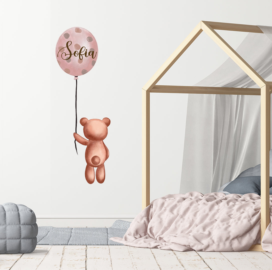Wall sticker Orsetto con  palloncino - Personalizzabile