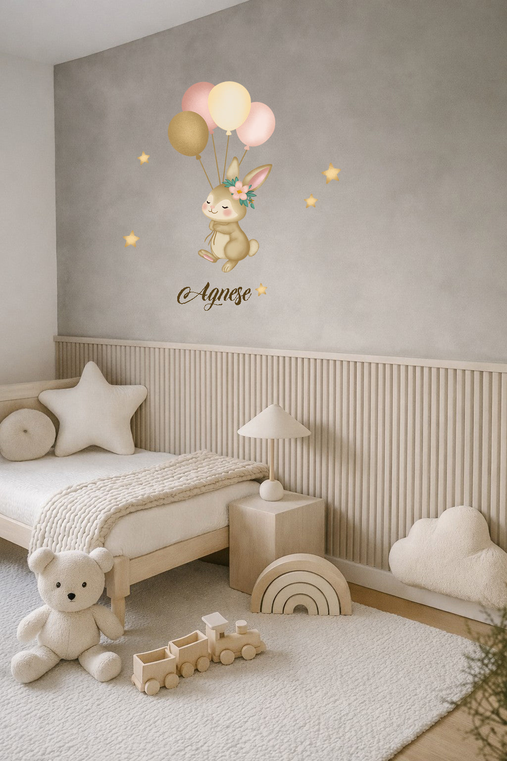 Wall sticker coniglietto con Palloncini - Personalizzabile