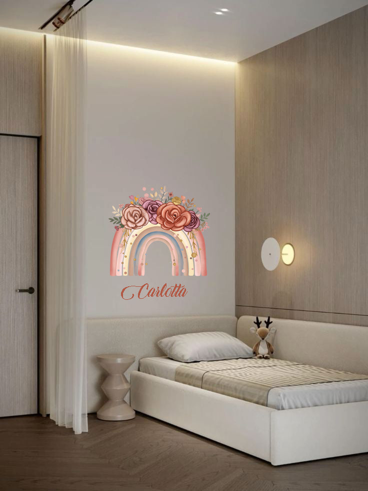 Wall sticker Arcobaleno fiorito - Personalizzabile